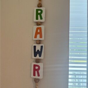 Hobby Lobby Multicolor 'RAWR' Wall Art